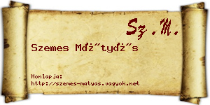 Szemes Mátyás névjegykártya