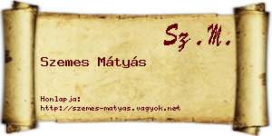 Szemes Mátyás névjegykártya